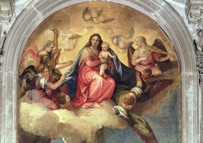 Virgin and Child with angel musicians (detail) by Paolo Veronese